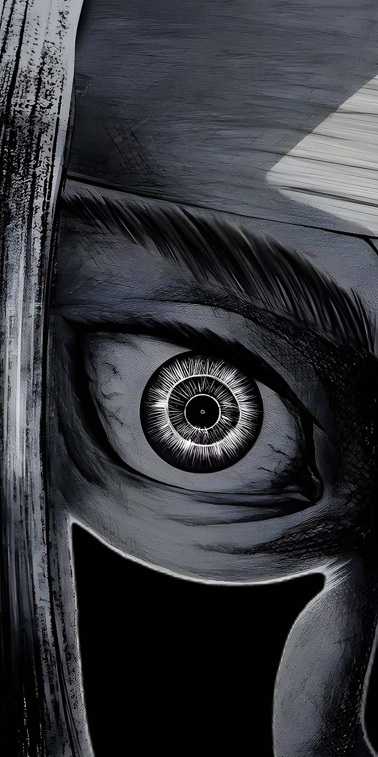 Titan Eren Yeager eyes iPhone black and white wallpaper