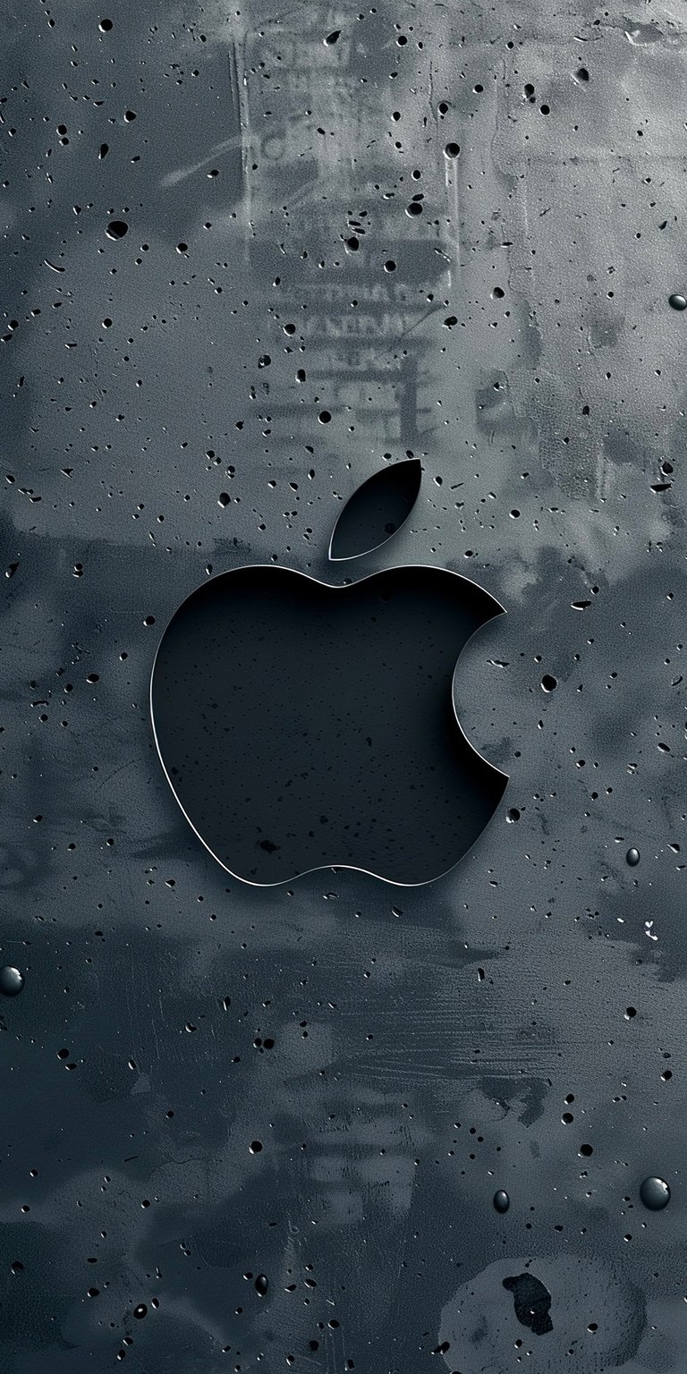 Apple logo with concrete design wallpaper