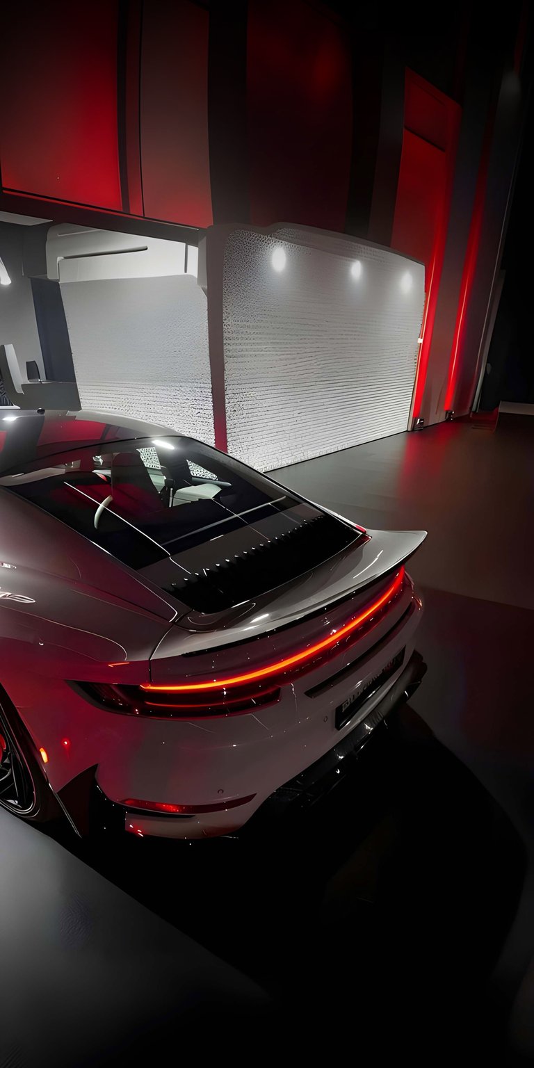 Get this incredible Porsche wallpaper in stunning 4K for your iPhone. The sleek white car features a dark tinted roof and a glowing red taillight bar.