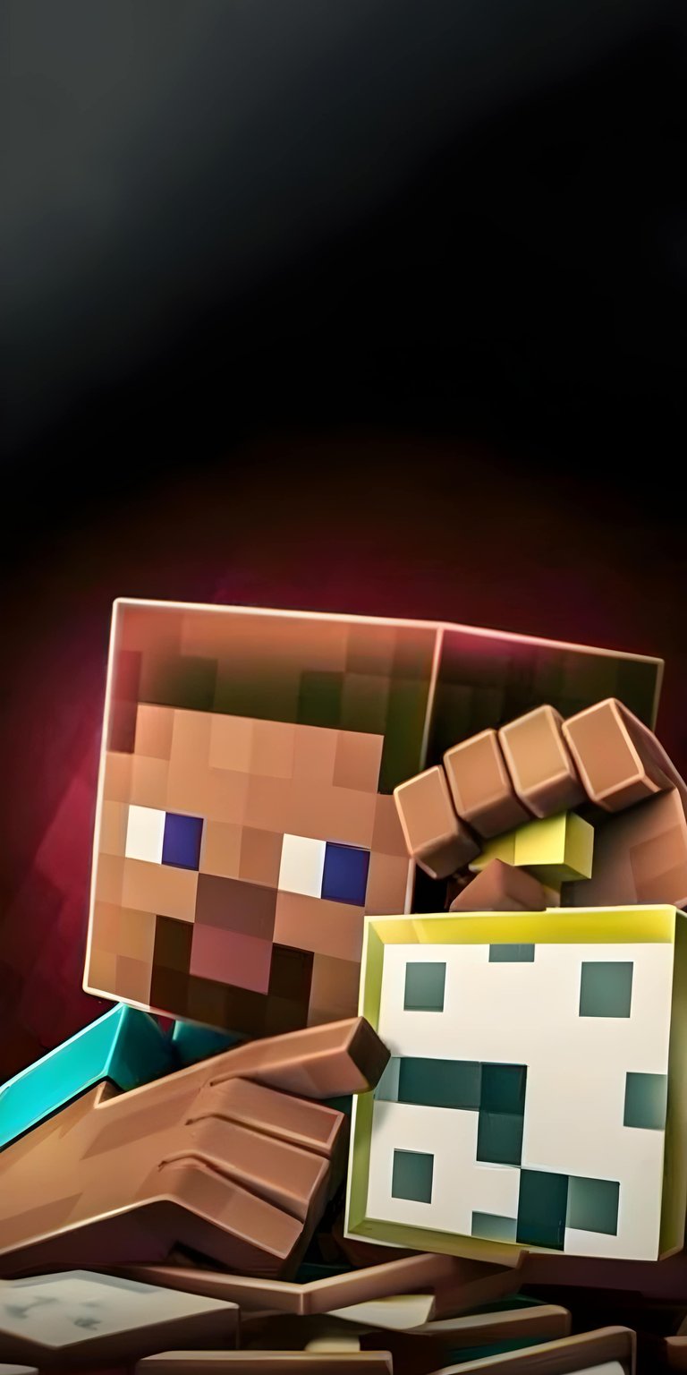 This high-definition 4K wallpaper features the iconic protagonist, Steve, from the world-renowned sandbox game Minecraft. Rendered in a crisp, modern 3D style, Steve is seen holding a classic cube block against a moody, dark background that makes the vibrant colors of the character pop. Perfect for fans of Mojang’s masterpiece who want a clean yet character-focused gaming aesthetic for their device.