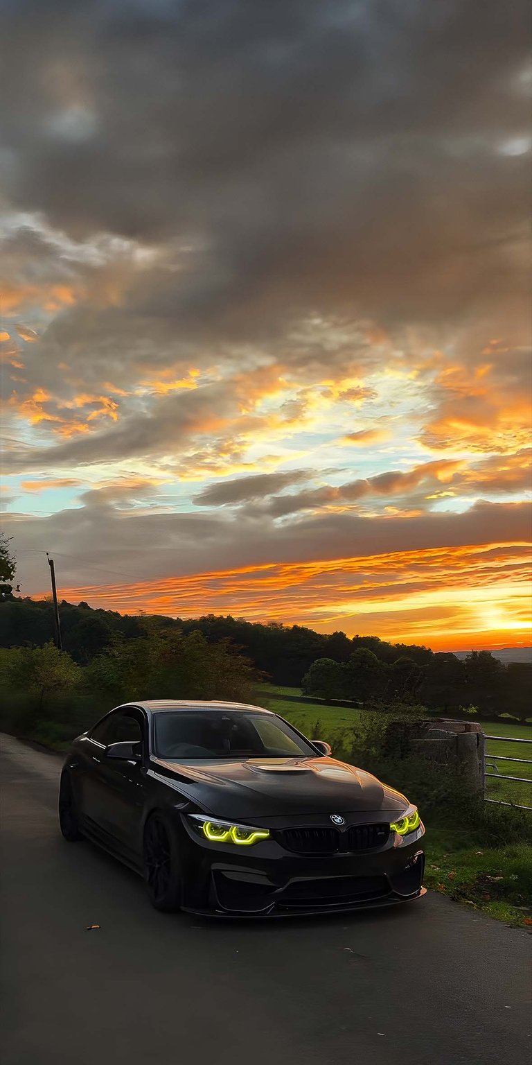 BMW M4 black sunset wallpaper HD iPhone