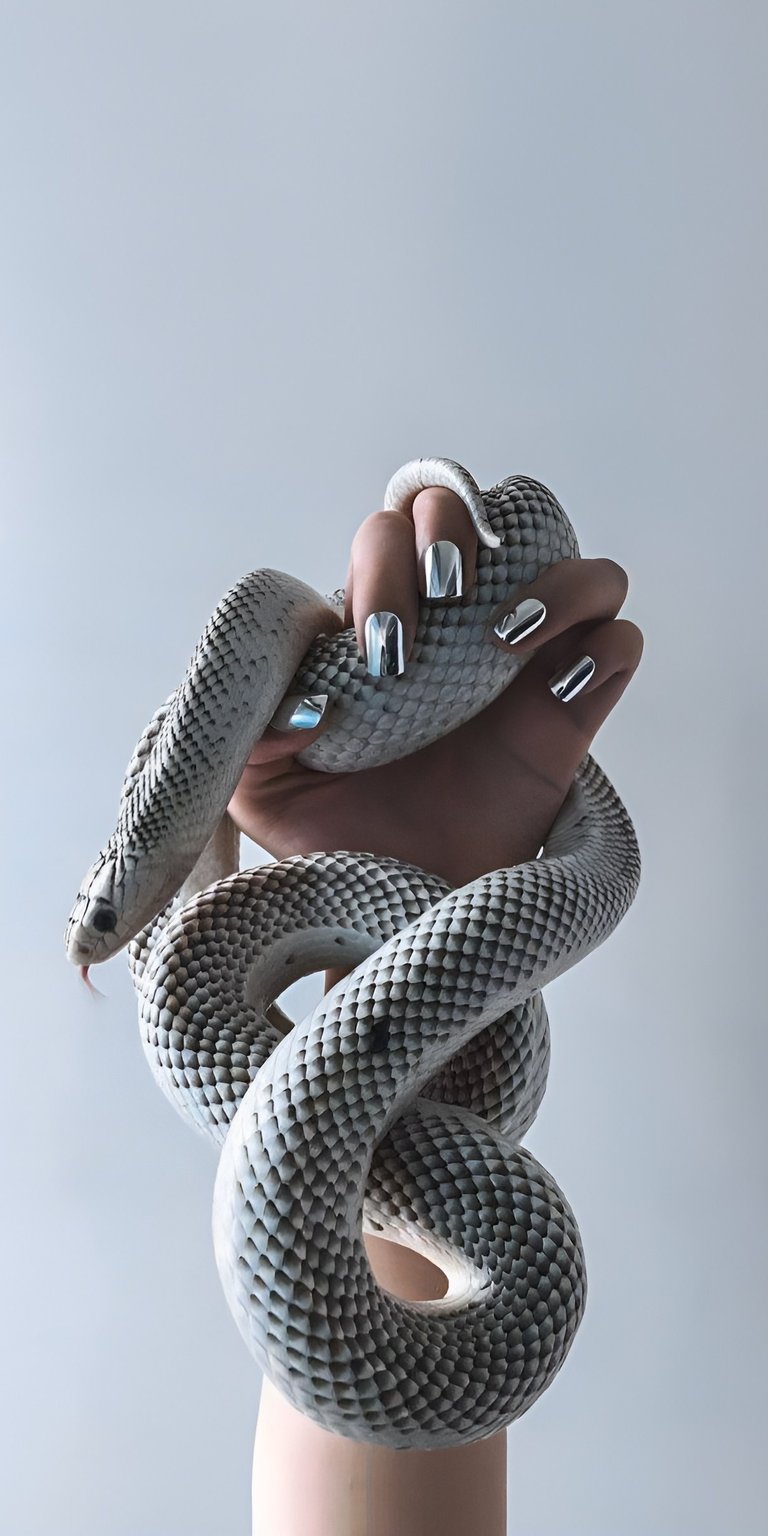 Hand holding snake 4K wallpaper