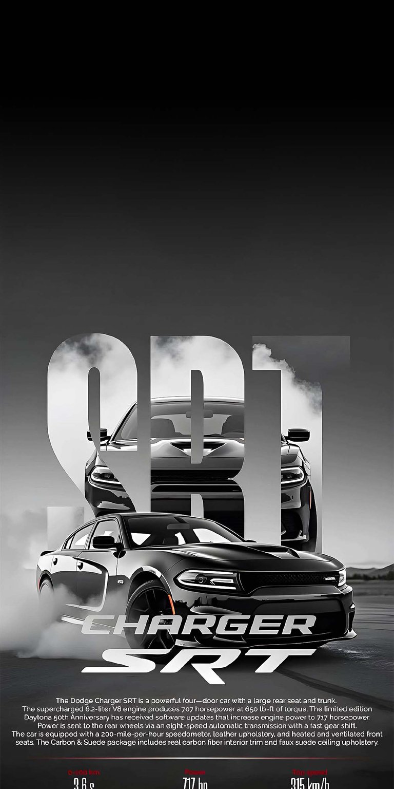 Dodge Charger SRT iOS wallpaper 4K