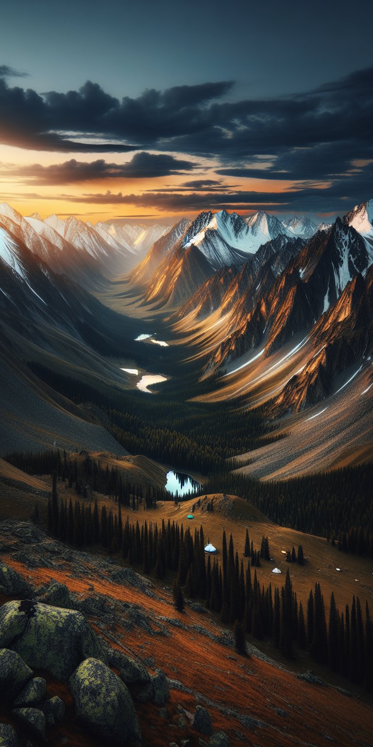 Pointy top mountains with snow on the top wallpapers