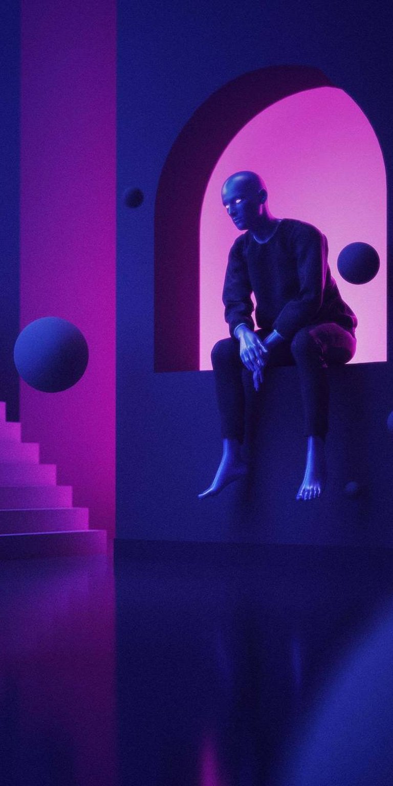 Aesthetic futuristic man mobile wallpaper