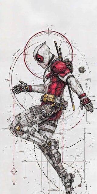Deadpool art iPhone wallpaper HD