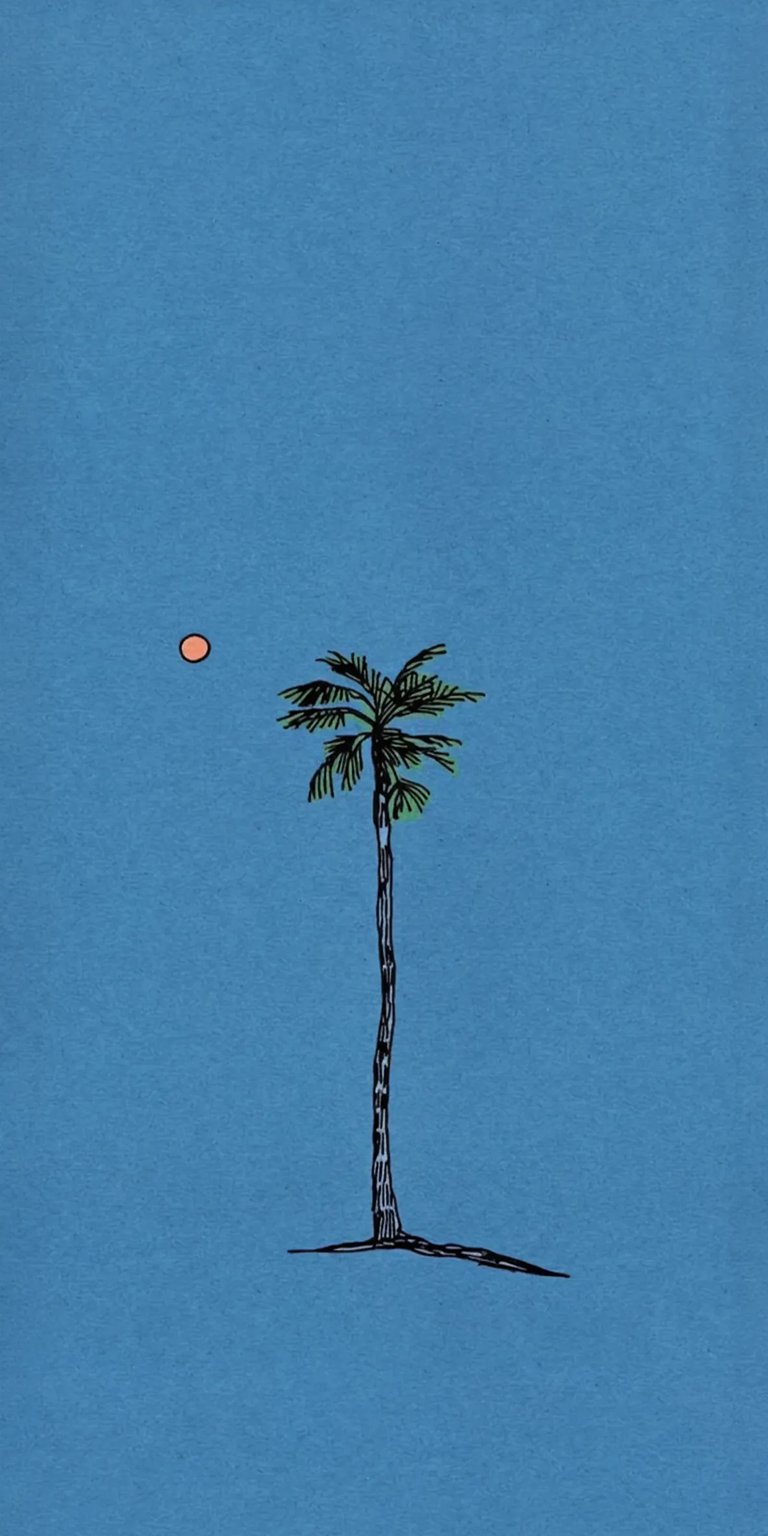 Minimalist palm tree art iPhone 4K wallpaper