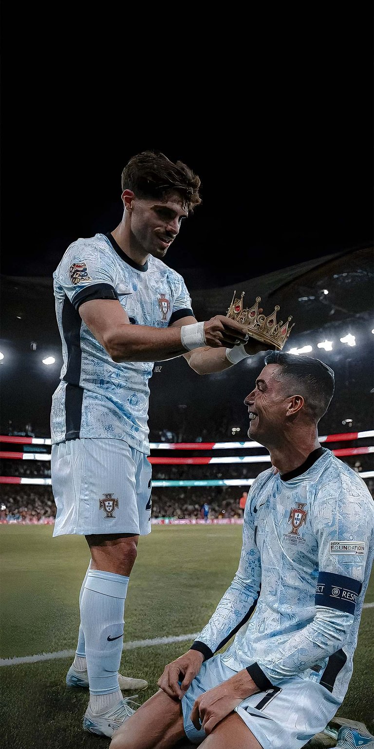 Cristiano Ronaldo about to wear his crown wallpaper