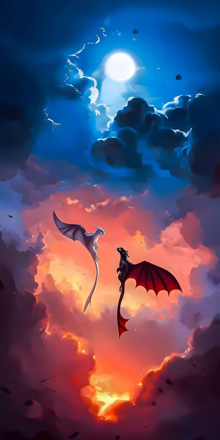 Night Fury and Light Fury iPhone Wallpaper