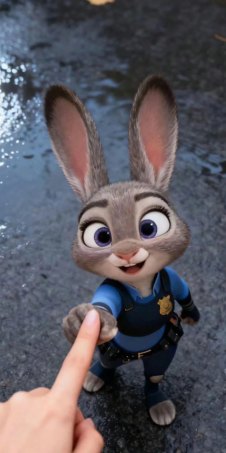 Download this Judy Hopps 4K wallpaper for your iPhone, showcasing her striking purple eyes and police uniform. This stunning wallpaper captures her signature long ears and adorable smile.