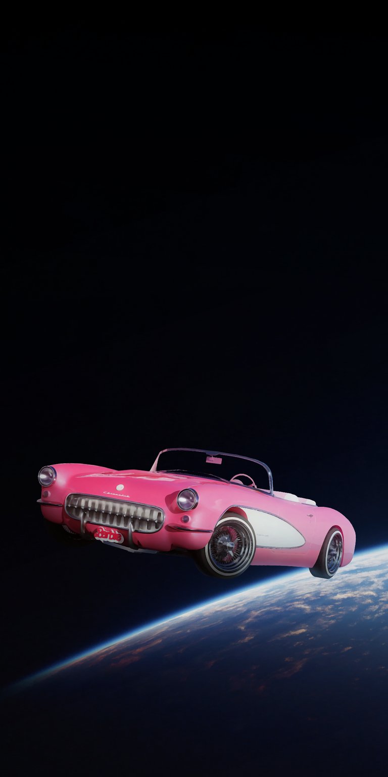 Corvette in space 3D wallpaper for iPhone