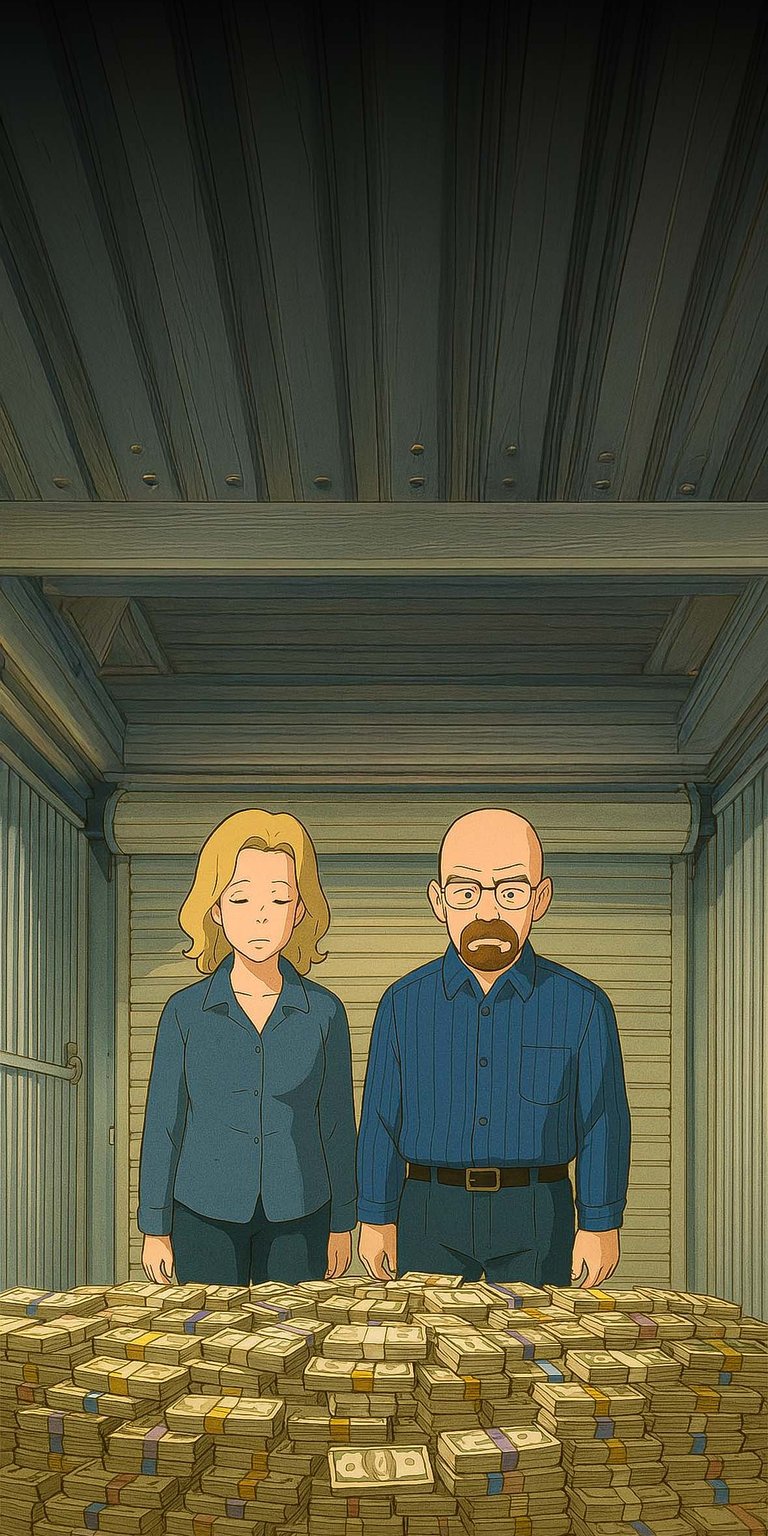 Heisenberg Money Ghibli Style Wallpaper mobile HD