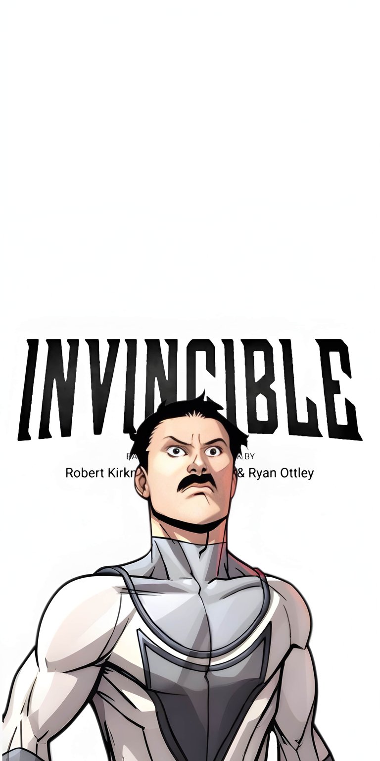 Download this high-quality Omni-Man 4K wallpaper featuring the iconic Viltrumite in a clean, comic-book art style. This aesthetic wallpaper is optimized for iPhone, showcasing bold linework and a crisp white background for a striking lock screen.