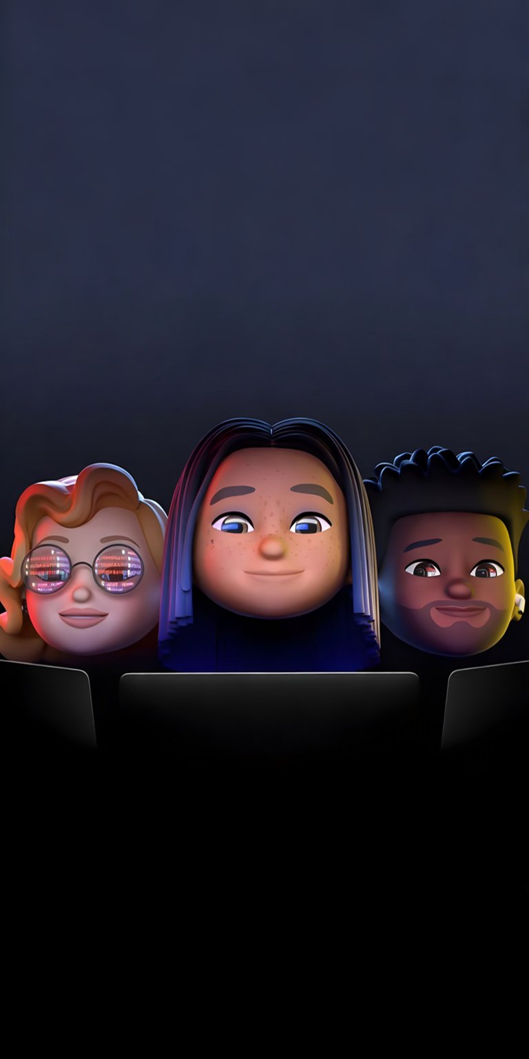 Apple memoji-style characters iPhone wallpaper HD