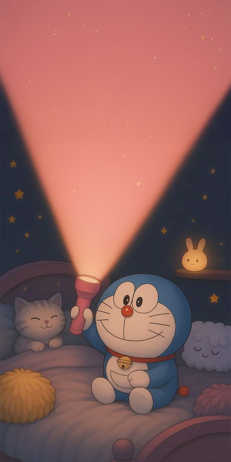 Doraemon holding flashlight iPhone wallpaper