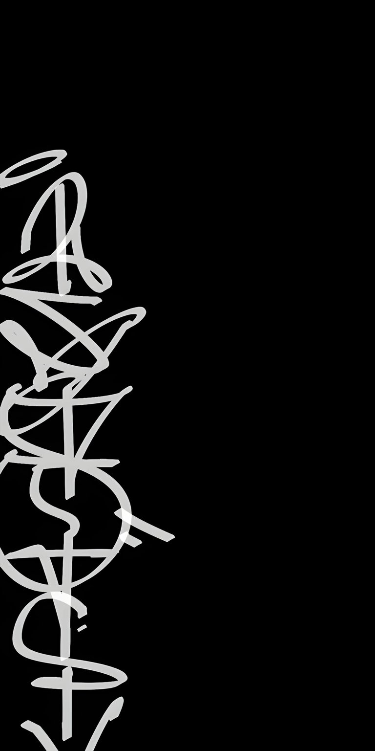 This white urban script 4K wallpaper features abstract graffiti-style tags on a sleek black background for your phone. Add a street-art edge to your mobile with this high-resolution artistic wallpaper.