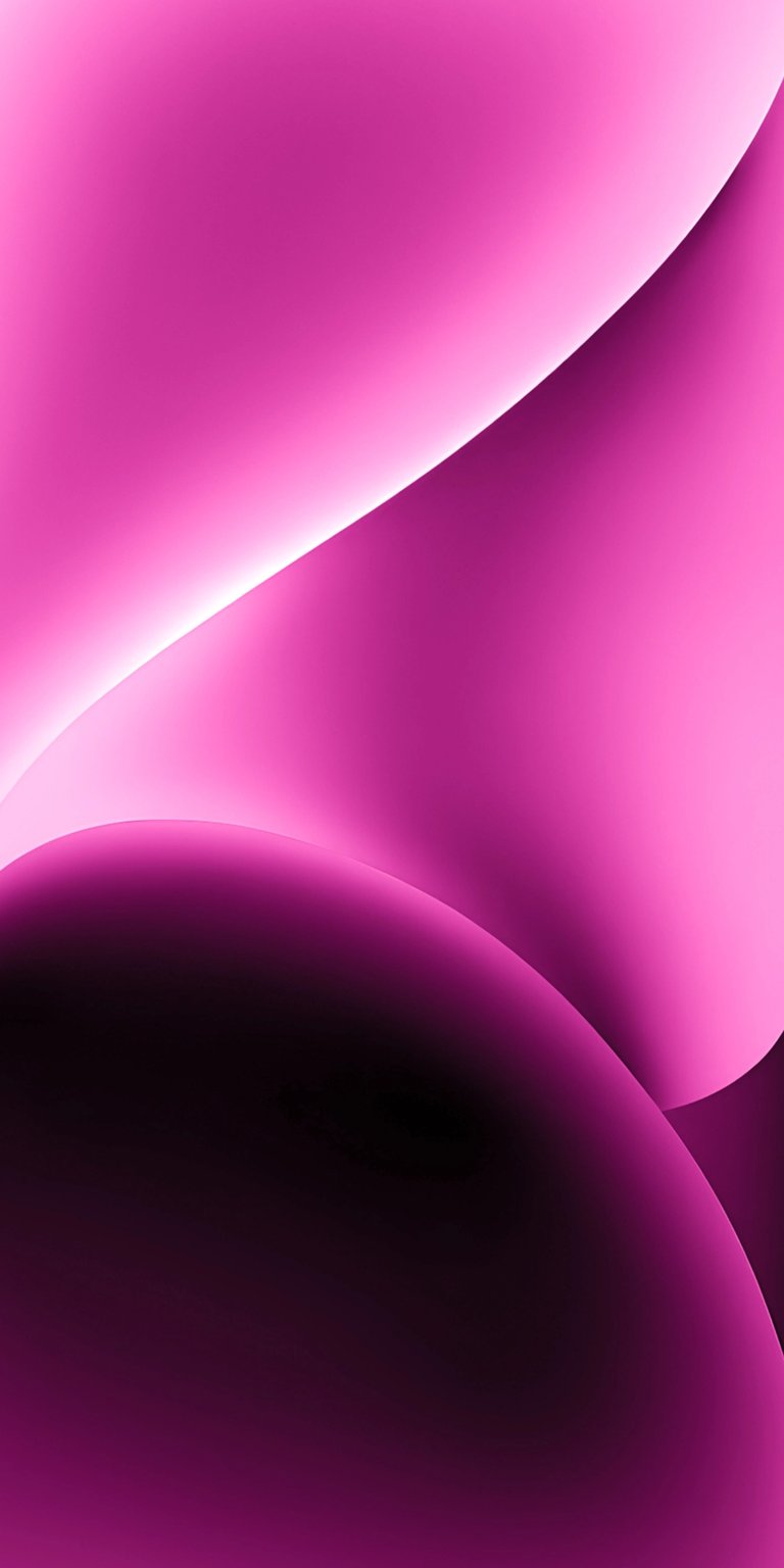 Get this abstract pink wallpaper for your iPhone in stunning 4K resolution. Notice the dynamic curves, gradient shading, and bright highlights throughout the wallpaper.