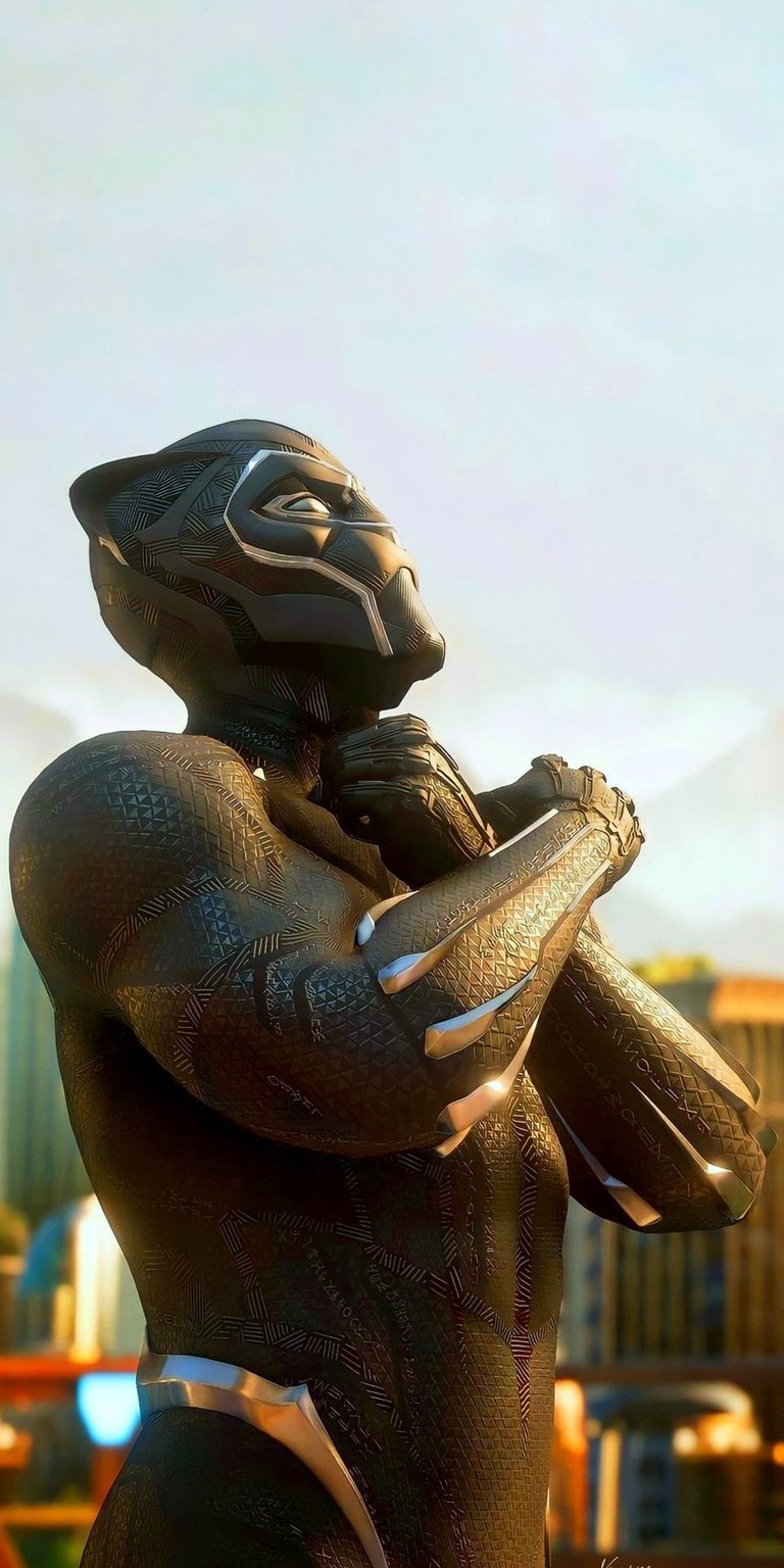 Black Panther x hand pose wallpaper in 4k