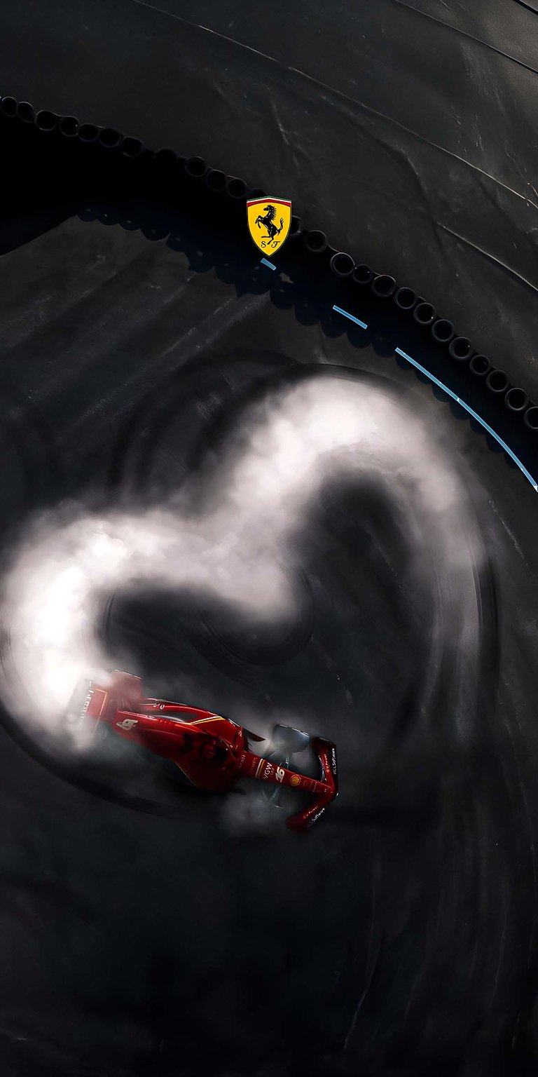 Ferrari F1 car heart smoke wallpaper for iPhone