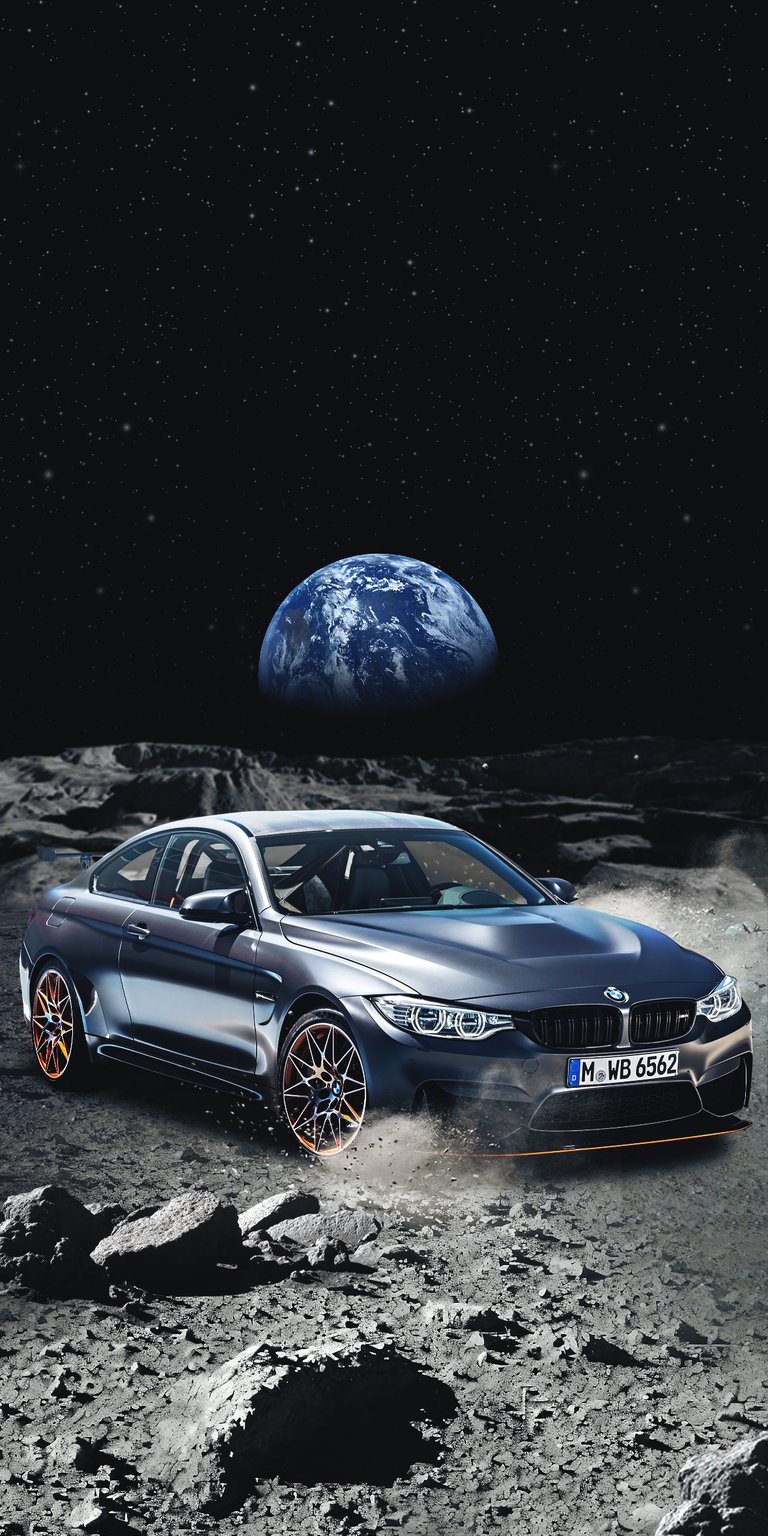 Matte grey M4 GTS in space wallpaper 4k iPhone