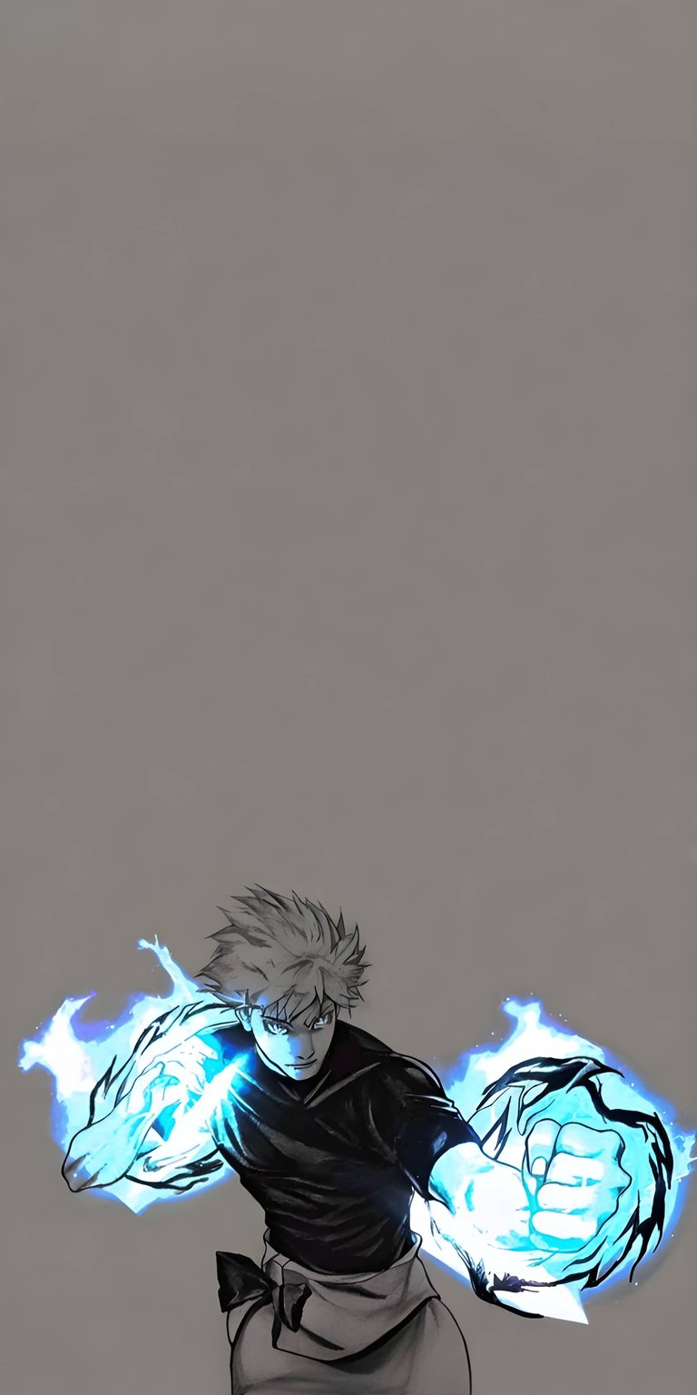 An electrifying live wallpaper showcasing the protagonist of Tower of God, Twenty-Fifth Baam, as he unleashes his immense power. The artwork dramatically highlights the vibrant, glowing blue Shinsu swirling around his fists, capturing the intense moment of him readying an attack. This wallpaper is perfect for fans of the Tower of God webtoon and anime who appreciate powerful character visuals, high-contrast action, and a striking, dynamic aesthetic.