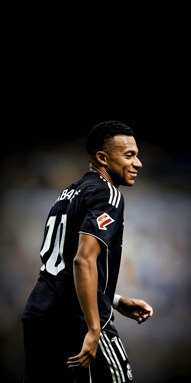 Download this high-quality Kylian Mbappé 4K wallpaper featuring the star forward in his iconic jersey for your mobile device. This sharp soccer wallpaper captures every detail of the athlete in a sleek, professional shot optimized for iPhone screens.