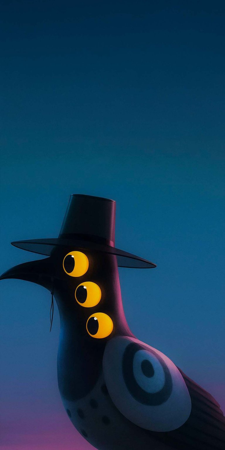 Crow with multiple eyes iPhone wallpaper HD