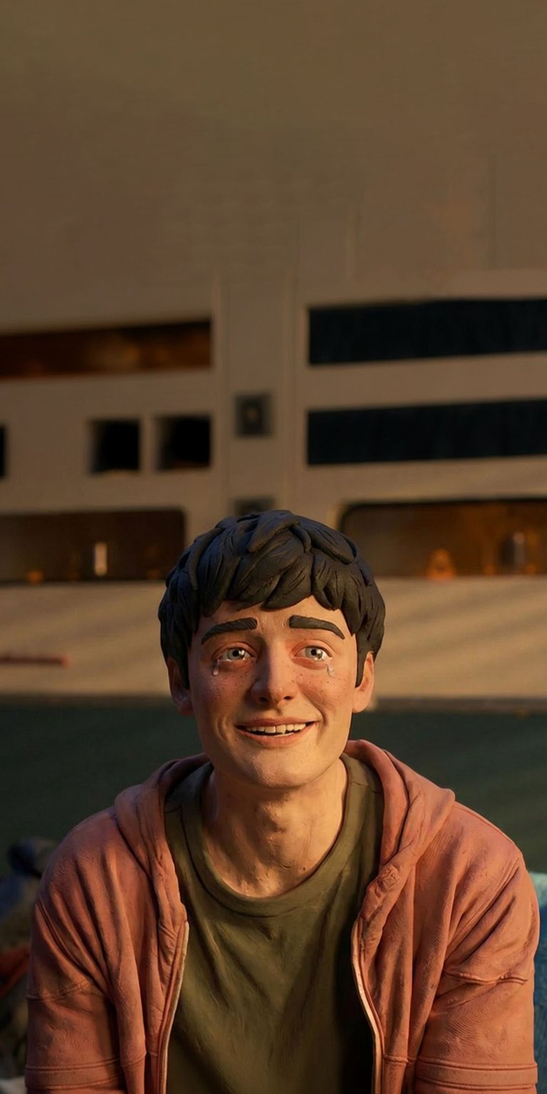 Download this Noah 4K wallpaper for your iPhone, showcasing his teary-eyed expression and pink hoodie. This wallpaper captures a blend of vulnerability and animation style.