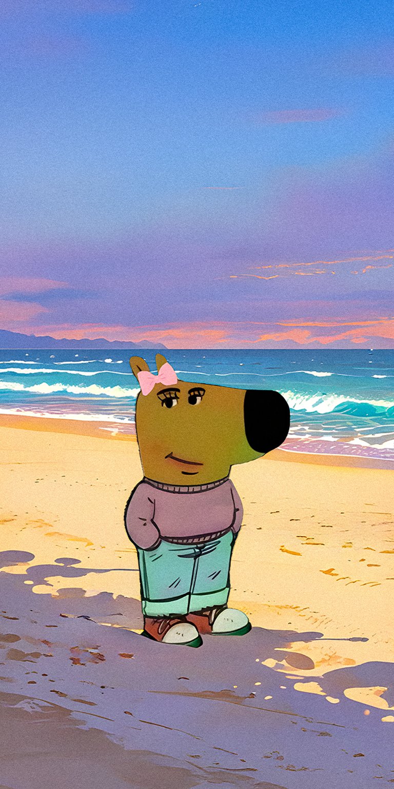 Chill girl iphone standing beside the beach wallpapers