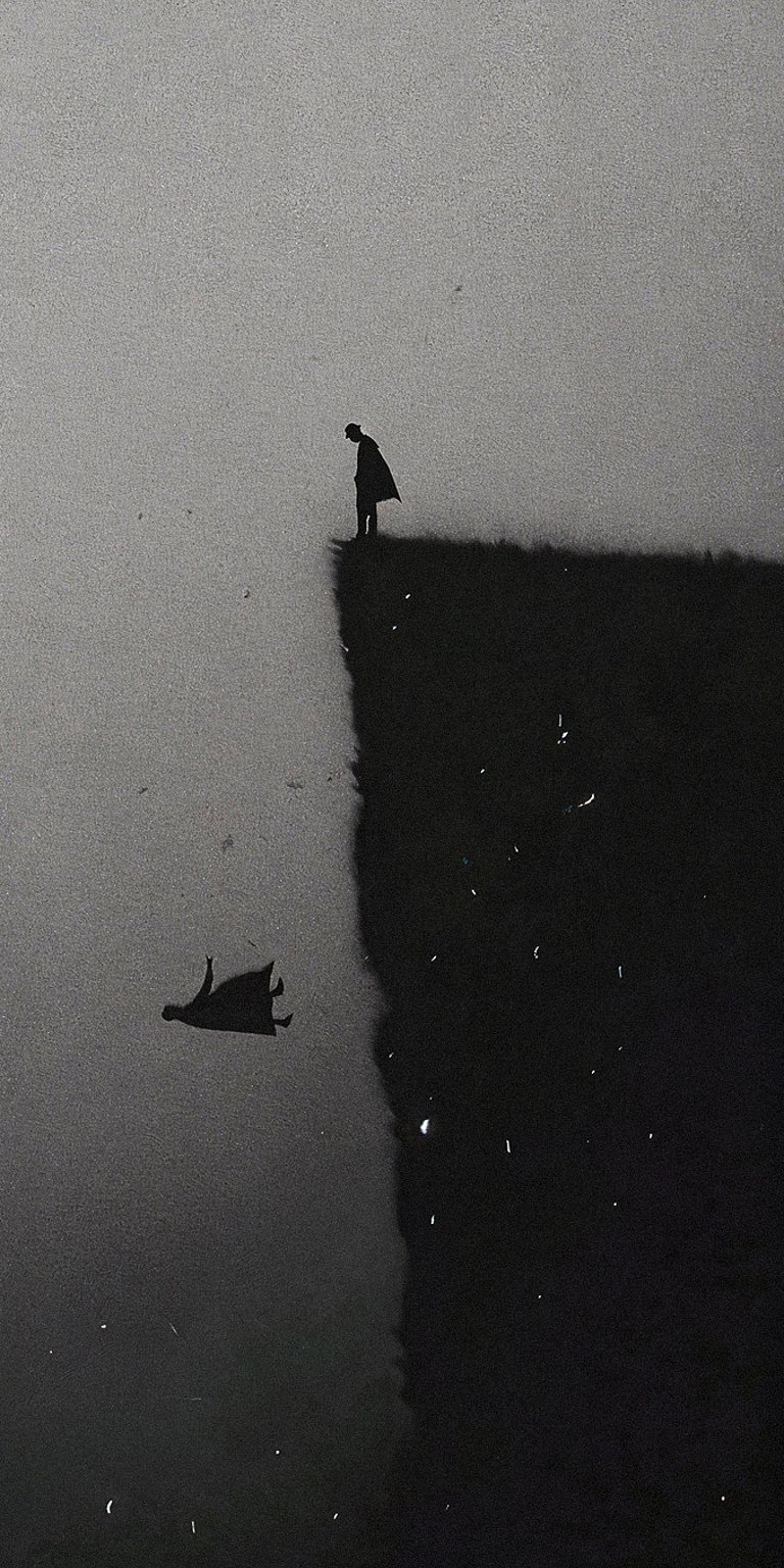 Person falling from the cliff wallpaper iPhone 4K