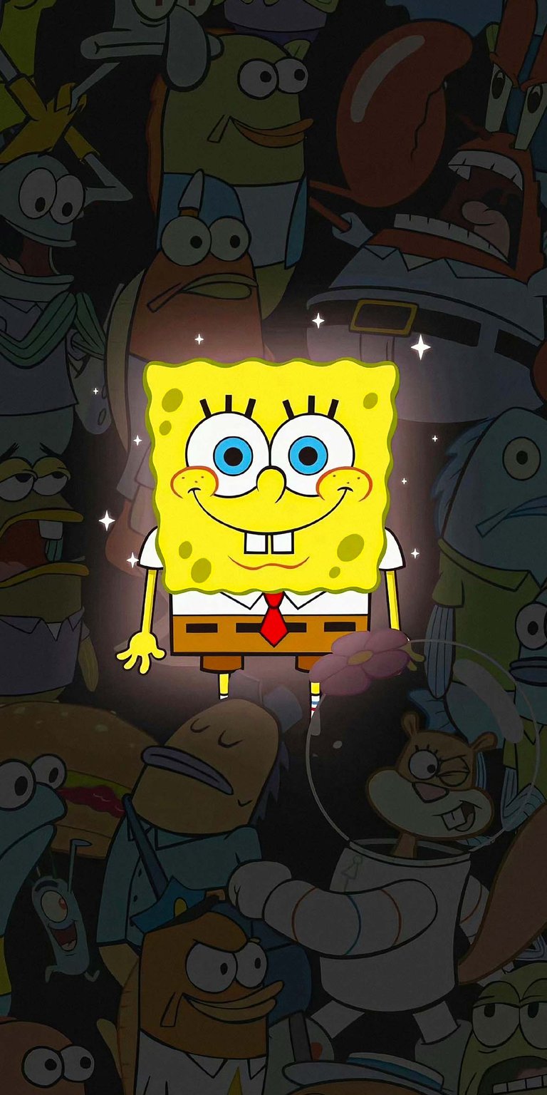 Spongebob glowing wallpaper 4K iPhone