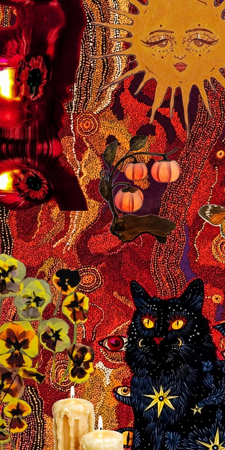 Aesthetic dark collage painting art iPhone wallpaper 4K