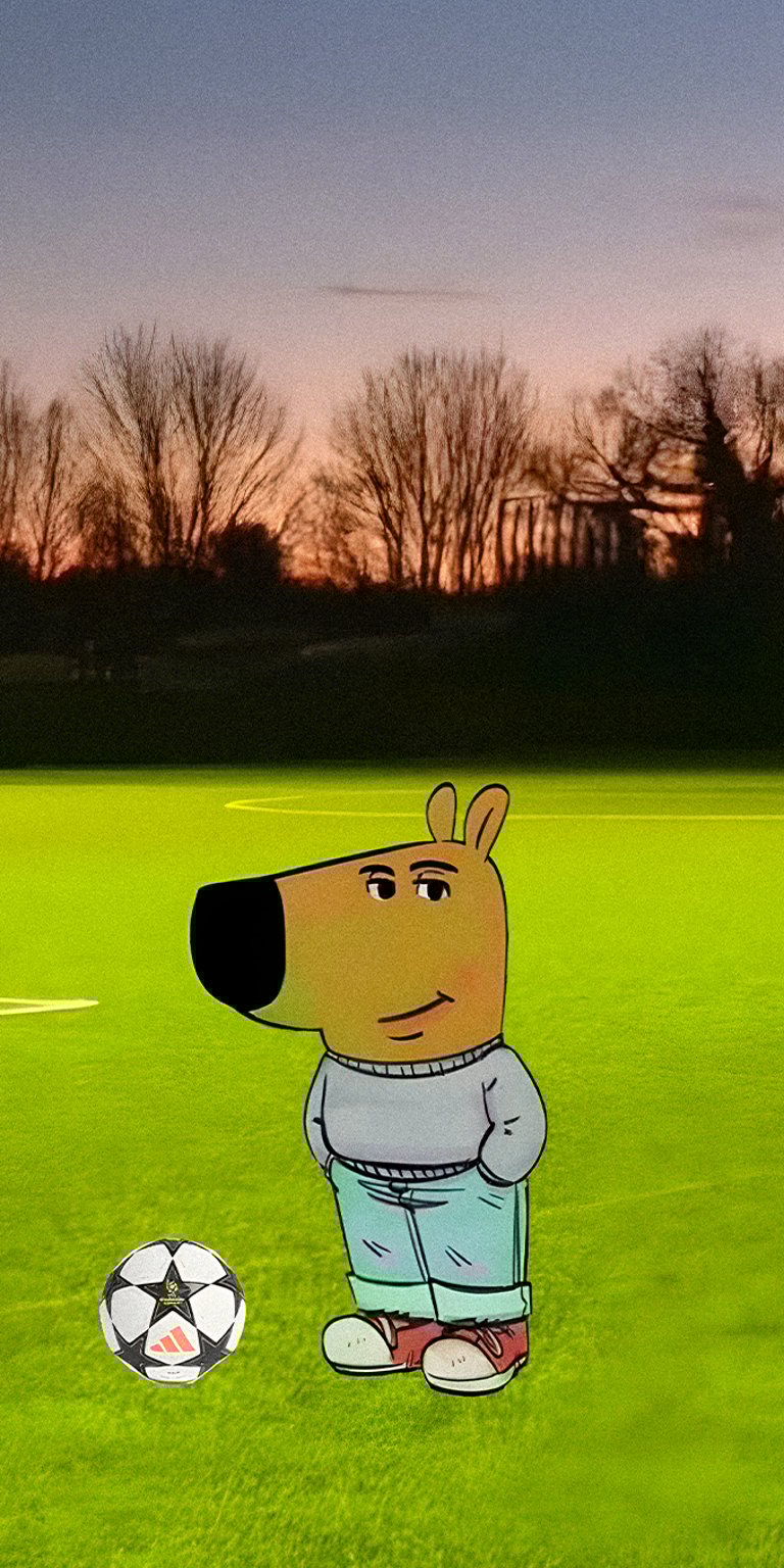 Chill guy playing football wallpapers