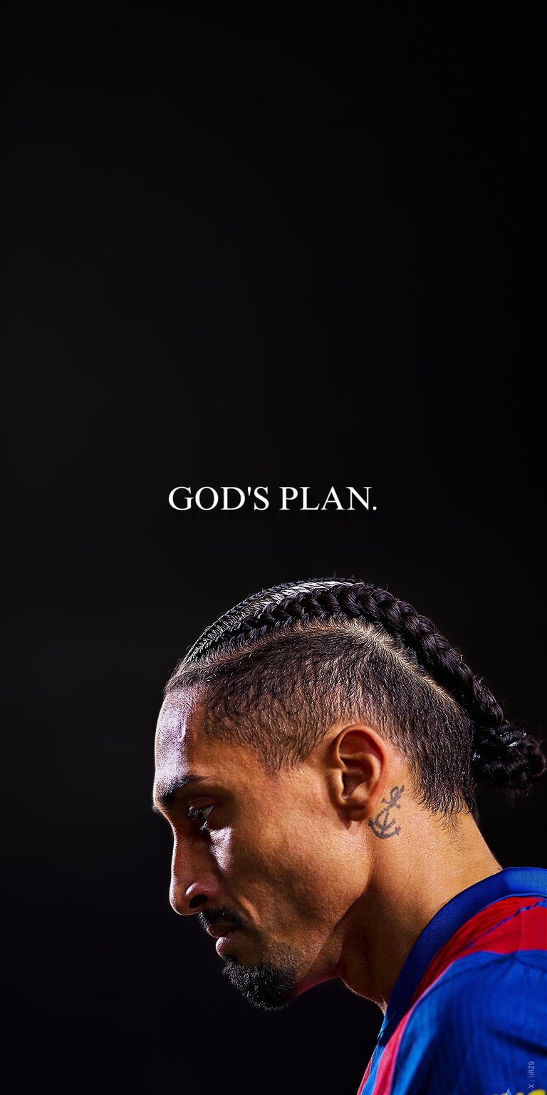 This professional sports wallpaper showcases Raphinha in profile against a deep black background. Ideal for an iPhone home screen, the image features sharp lighting and a minimalist aesthetic.