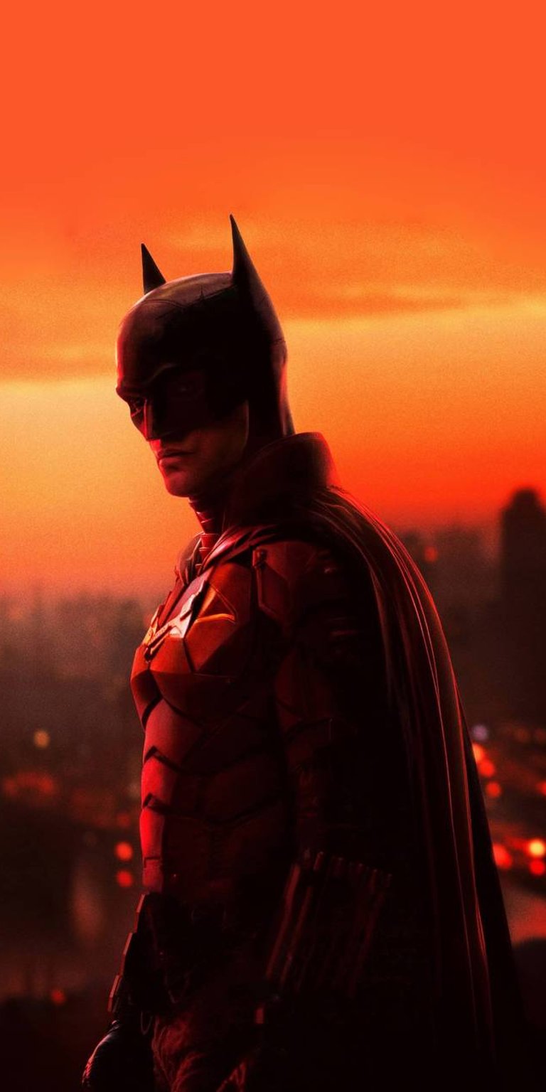 Batman with sunset city background HD wallpaper