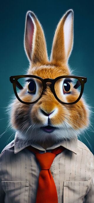 Cool bunny with glasses HD wallpaper