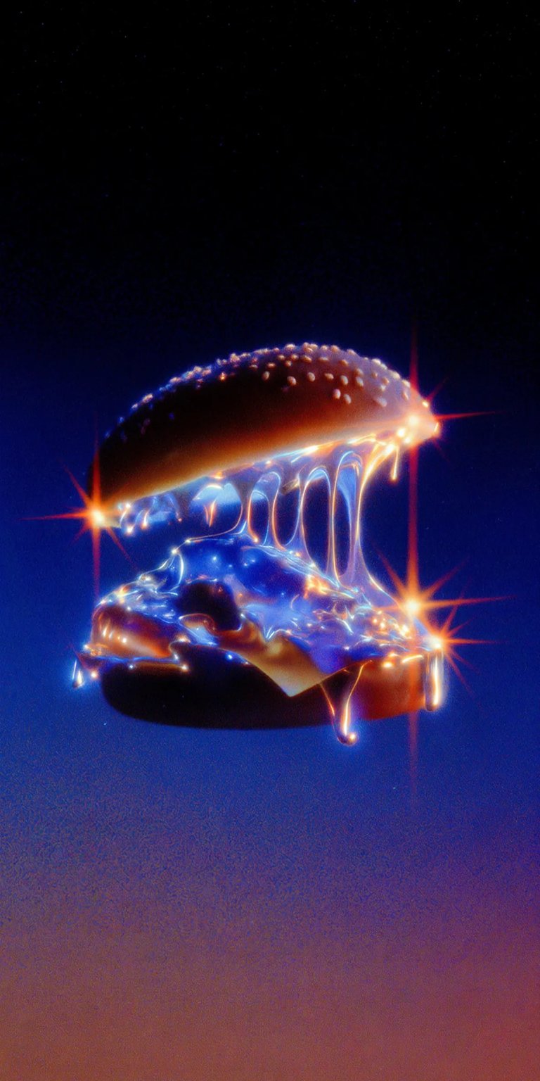 Dark chrome burger art iOS wallpaper HD