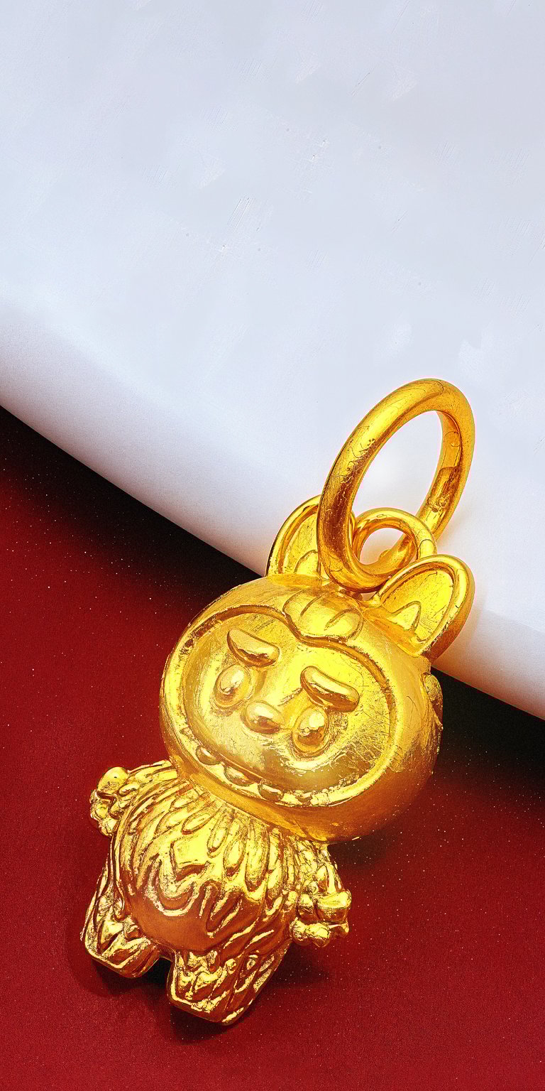 Golden labubu doll 24K gold wallpaper iPhone