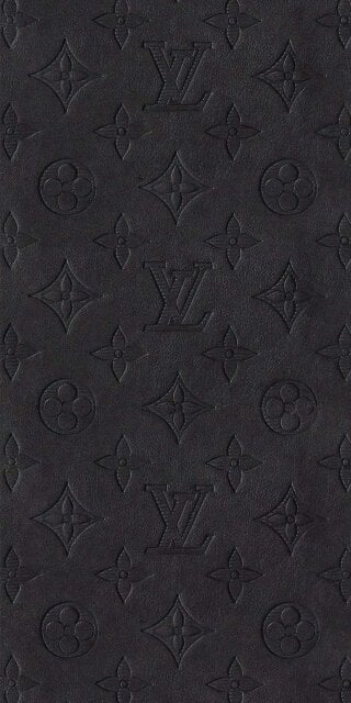 LV pattern black leather wallpaper 4k