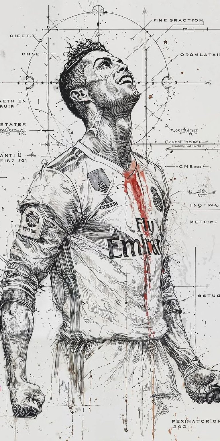Cristiano Ronaldo art black and white for iPhone 4K