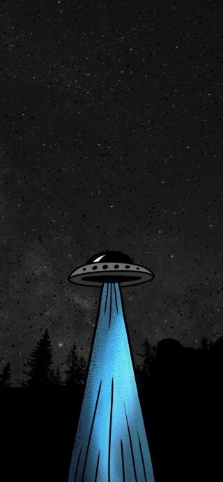 UFO spaceship abduction phone wallpaper