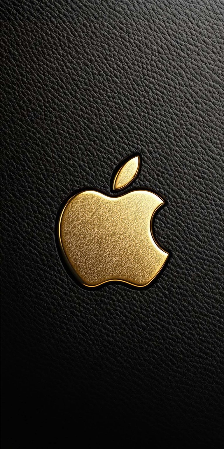 Golden apple logo wallpaper for iPhone