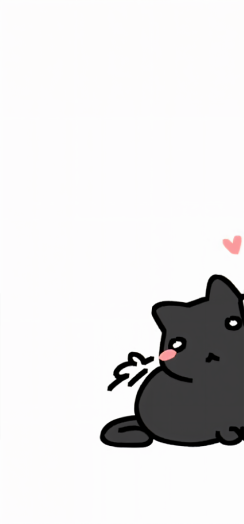 Cute art cat black matching wallpaper