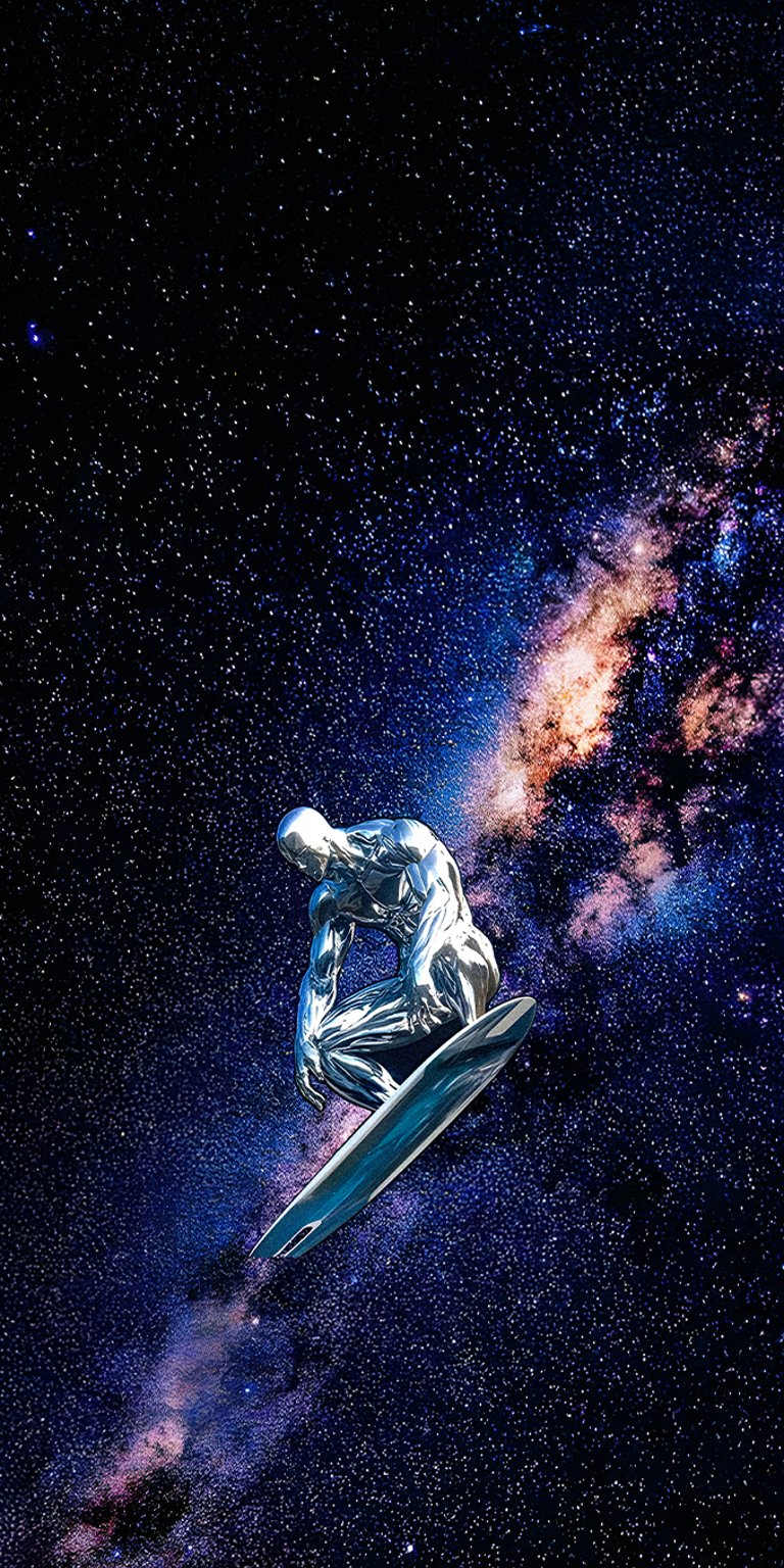 Silver Surfer cosmic space Wallpaper for iPhone