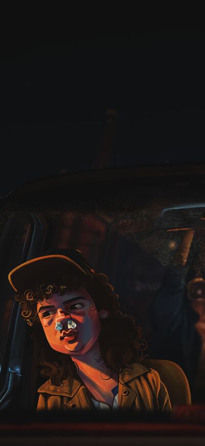Dustin and Steve matching wallpaper provides a unique 4K wallpaper for your iPhone. This wallpaper features Dustin with curly hair and a nosebleed, and Steve with dark hair, a watch, and intense face.