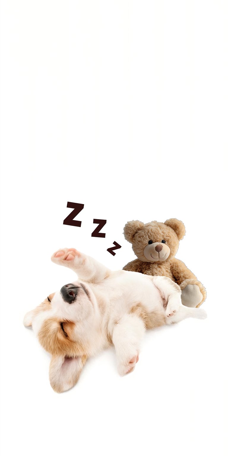 Dog in deep sleep with teddy bear wallpaper 4k iPhone