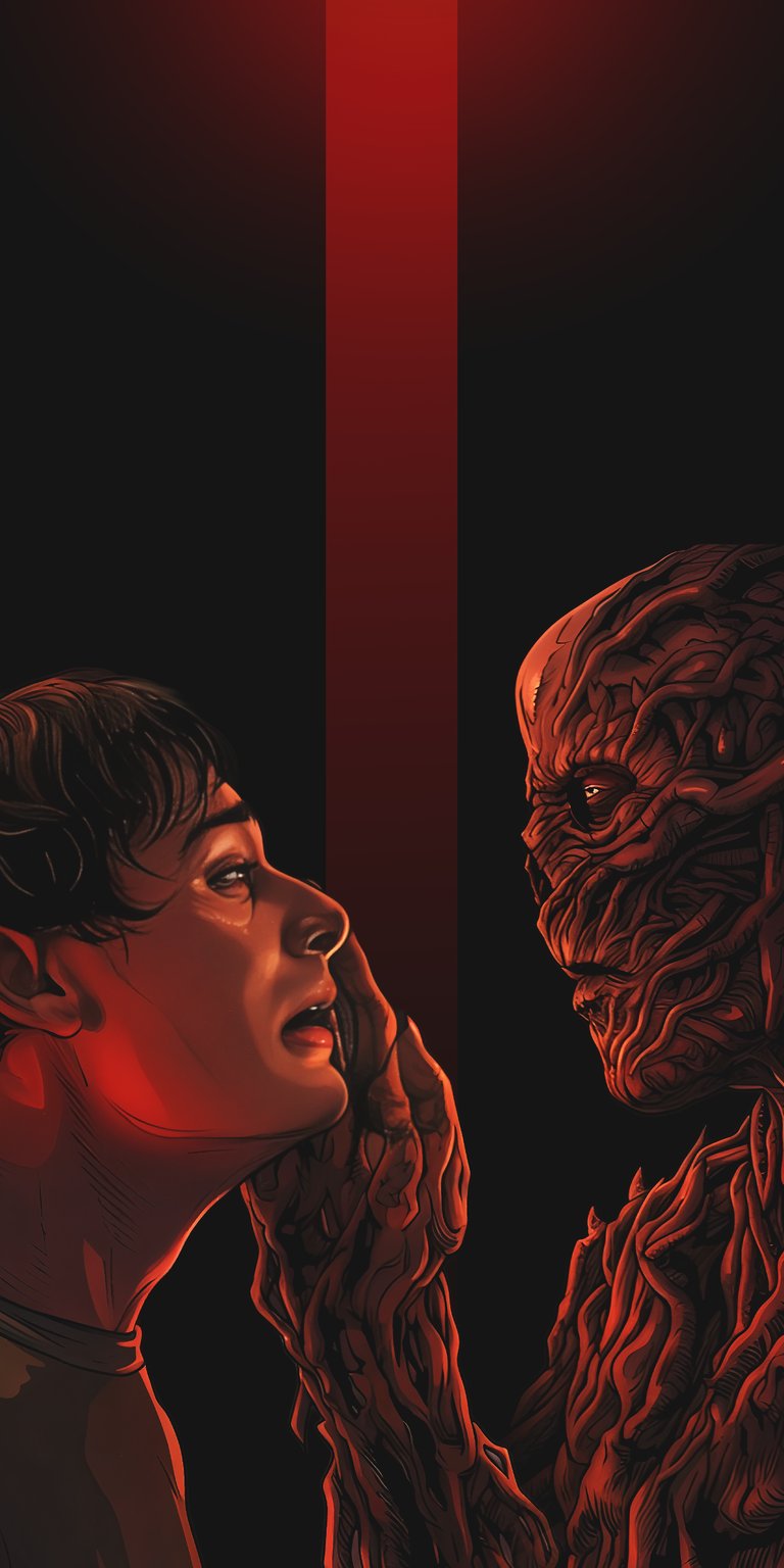 Get this stunning Will and Vecna 4K wallpaper for your iPhone, featuring detailed lines on Vecna's face, and a look of horror on Will's face. This wallpaper is perfect for fans of the series!