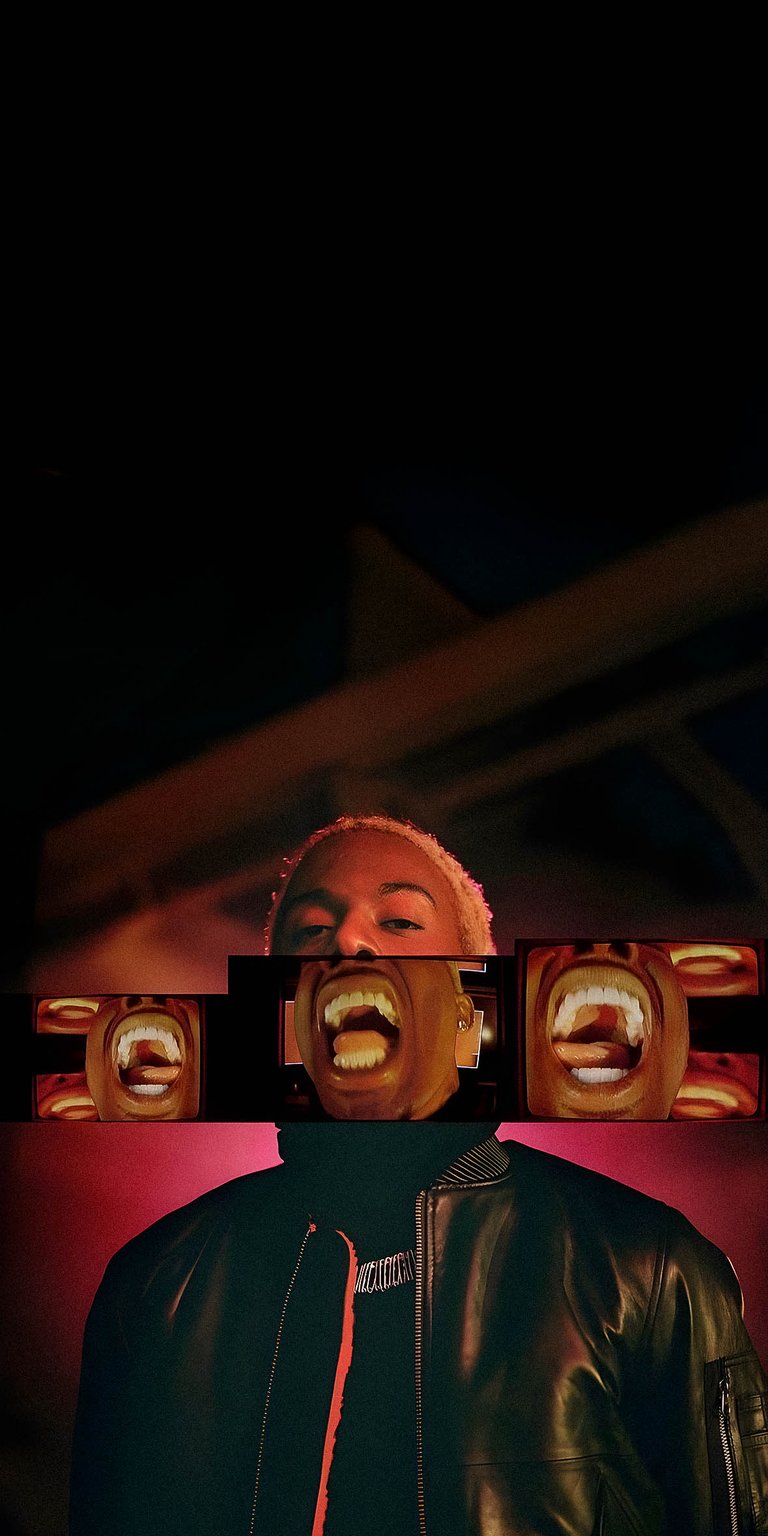 Telescope song by Playboi carti with edited mouths collage wallpaper