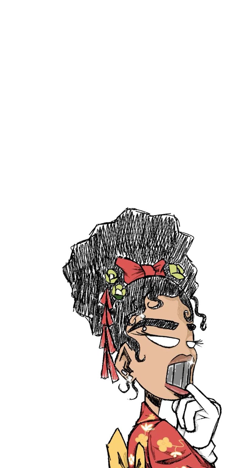 Download this Mitsuri wallpaper in stunning 4K for your iPhone today! She has a red bow and a floral kimono.