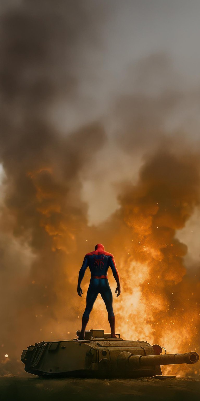 Spiderman in war iPhone 4K wallpaper